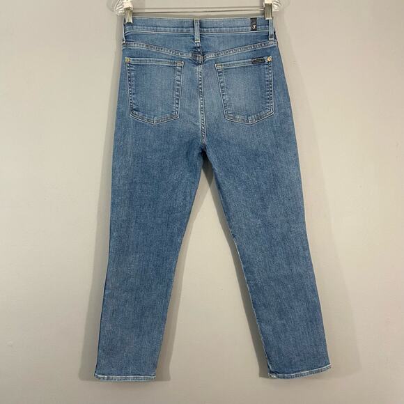 7 For All Mankind Edie - High Waist Crop Straight Leg with Side Stripe - Picture 4 of 8
